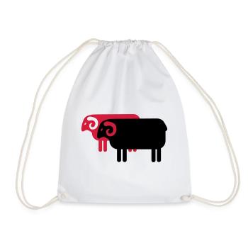 sheep - Drawstring Bag - white - Front