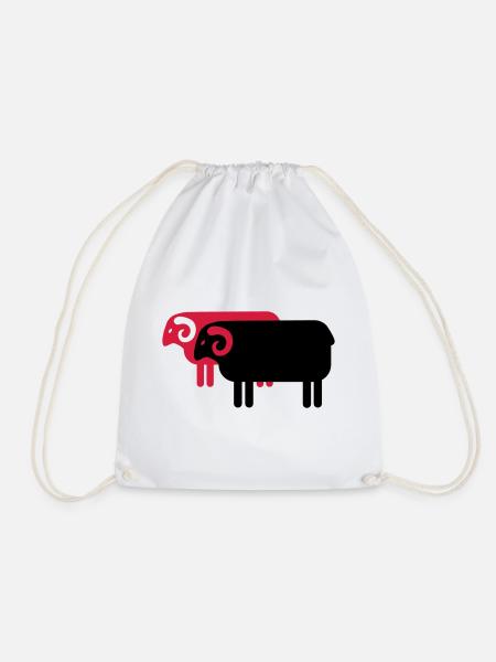 sheep - Drawstring Bag - white