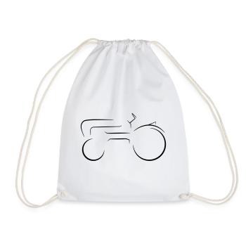 German Tractor Vintage Car Line Drawing - Drawstring Bag - white - Front