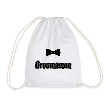 Groomsman Best Man Bachelor Hen Night Party Gift - Drawstring Bag - white - Front