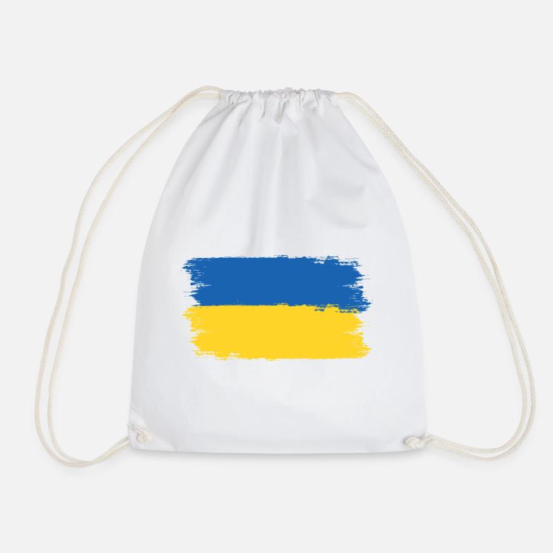 Ukraine Flag - Pray For Ukraine - Viva Ukraine - Drawstring Bag - white