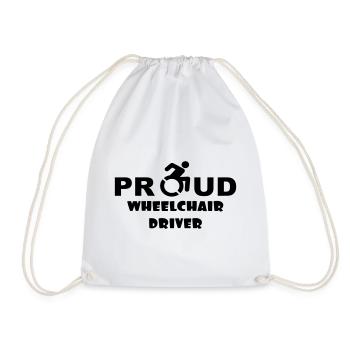 Proud wheelchair user * - Drawstring Bag - white - Front