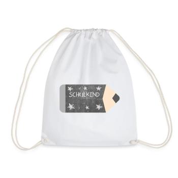 Crayon de couleur tableau noir design craie - étoiles - Écolier - Sac de sport léger - blanc - Devant