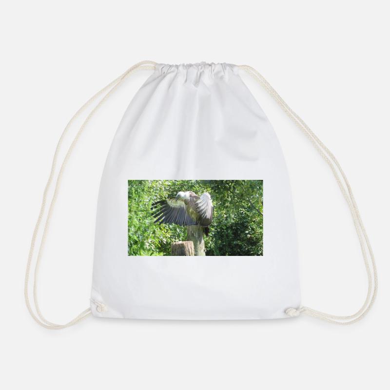Beautiful big vulture with spread wings - Drawstring Bag - white