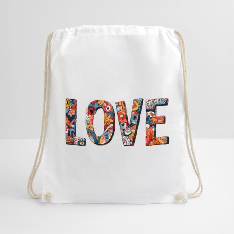 Conception créative de graffitis LOVE Sac de sport léger