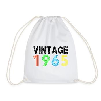 Vintage 1965 60th Birthday Gifts  - Drawstring Bag - white - Front