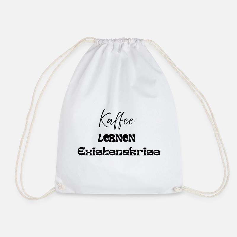 Café -> Apprentissage -> Crise existentielle - Sac de sport léger - blanc