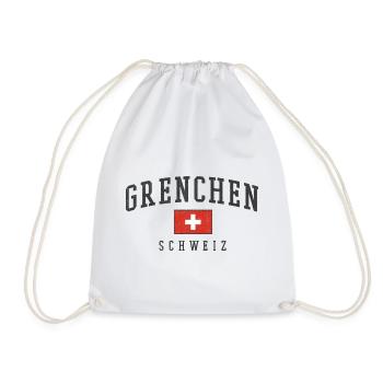 Grenchen Switzerland Vintage Emblem - Drawstring Bag - white - Front