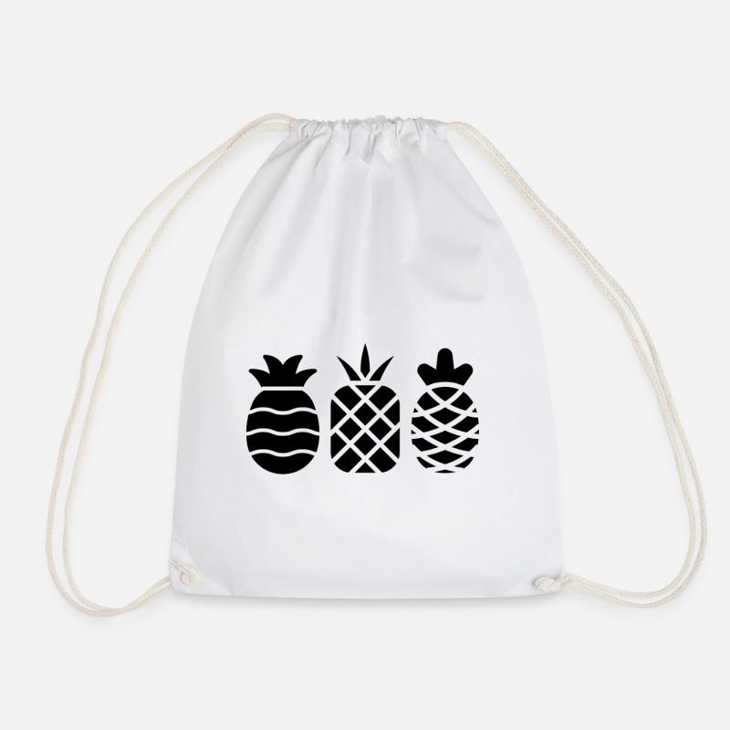 Pineapple without frills - Drawstring Bag - white