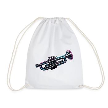 Conception moderne du musicien de trompette au néon - Sac de sport léger - blanc - Devant