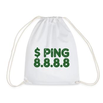 Retro Ping Glyphs in Green - Drawstring Bag - white - Front