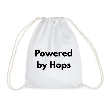 Powered by Hops - Drawstring Bag - white - Front