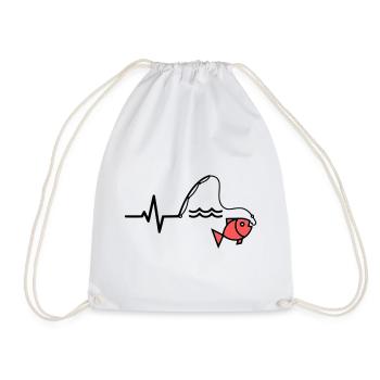Silhouette du poisson à canne à pêche ECG - Sac de sport léger - blanc - Devant