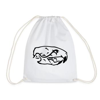 Rat Skull Skull - Drawstring Bag - white - Front