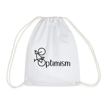 Optimism Cycling Cyclist - Drawstring Bag - white - Front