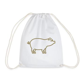 Silhouette de cochon mignonne fermier minimaliste - Sac de sport léger - blanc - Devant