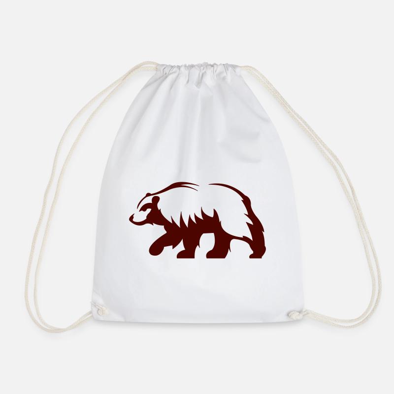 Waldbär Silhouette - Turnbeutel - Weiß