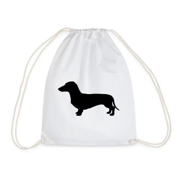 Dachshund Dachshund Silhouette - Drawstring Bag - white - Front