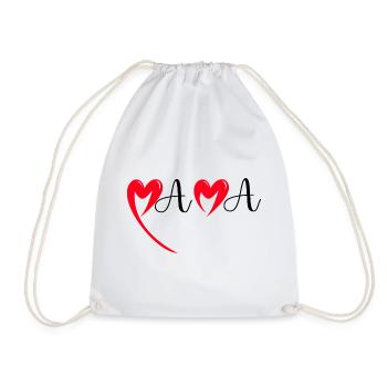 Bonne fête Maman cœur rouge amour mères  Mama - Sac de sport léger - blanc - Devant