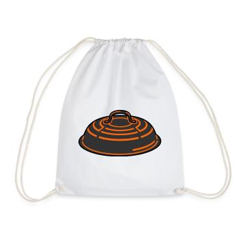 Grill Lid BBQ Smoker Grillmeister Father's Day - Drawstring Bag - white - Front