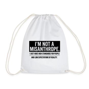 Pas de misanthrope, juste des standards élevés (noir) - Sac de sport léger - blanc - Devant