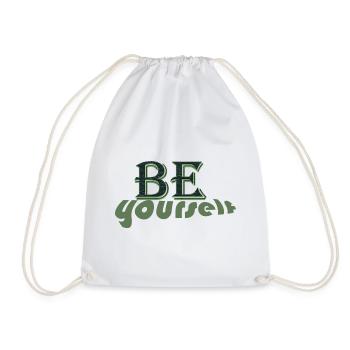 Be Yourself Retro Typography - Drawstring Bag - white - Front