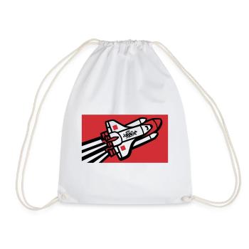 Space Shuttle Graffiti Graphic - Drawstring Bag - white - Front
