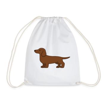 Silhouette de teckel brun - Sac de sport léger - blanc - Devant