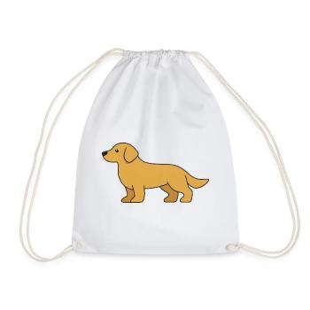 Labrador Dog Silhouette - Drawstring Bag - white - Front