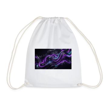 Абстрактные черные волны с неоновыми фиолетовыми и - Sac de sport léger - blanc - Devant