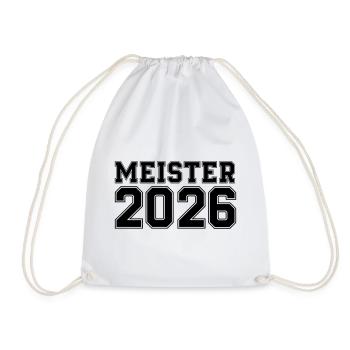 Meister 2026 Schriftzug - Turnbeutel - Weiß - Vorne
