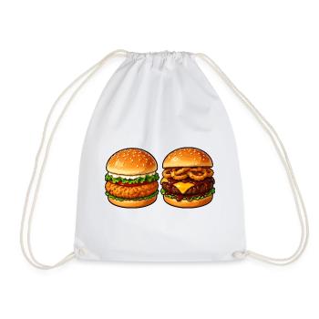 Burger Duett Käse & Knusper - Turnbeutel - Weiß - Vorne
