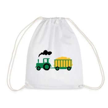 traktor kind geschenk - Turnbeutel - Weiß - Vorne