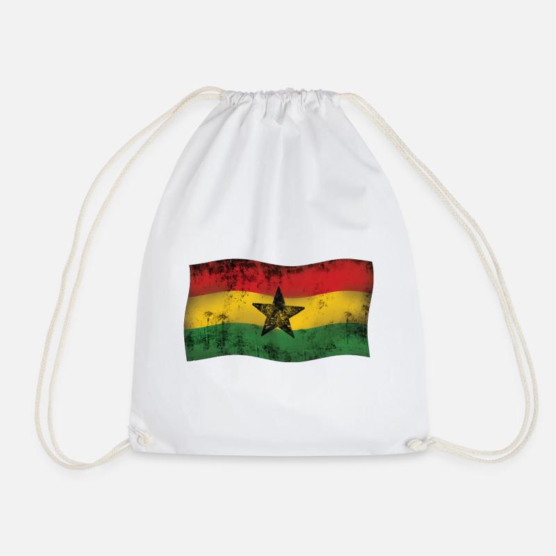 Ghanaian Flag mit Vintage-Effekt Reggae - Turnbeutel - Weiß