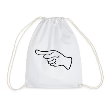 An Indicative Hand - Drawstring Bag - white - Front
