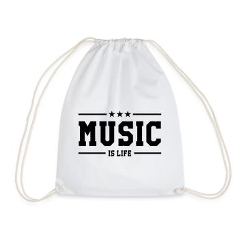 Music is life - Turnbeutel - Weiß - Vorne