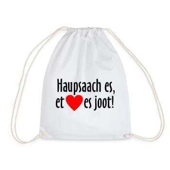 Haupsaach es et Hätz es joot - Kölsche Sprüche - Turnbeutel - Weiß - Vorne