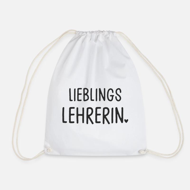 Lieblingslehrerin Lehrin mit Herz - Turnbeutel - Weiß