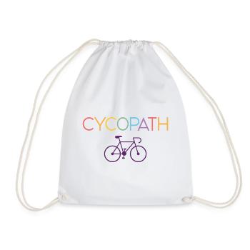 Geschenke für Radfahrer – Cycopath - Turnbeutel - Weiß - Vorne