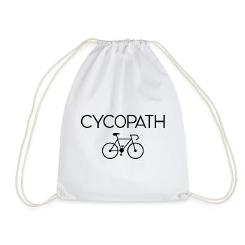 Gifts for Cyclists – Cycopath - Drawstring Bag - white - Front
