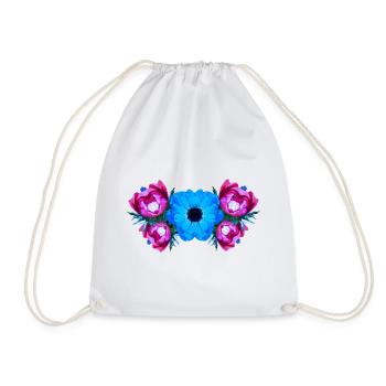 shirt blumenmuster, Anemonenmuster wasserfarbe - Turnbeutel - Weiß - Vorne