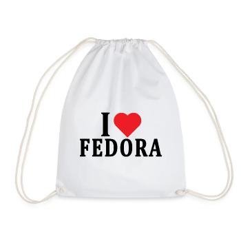 t-shirt J’adore le t-shirt cadeau Fedora - Sac de sport léger - blanc - Devant