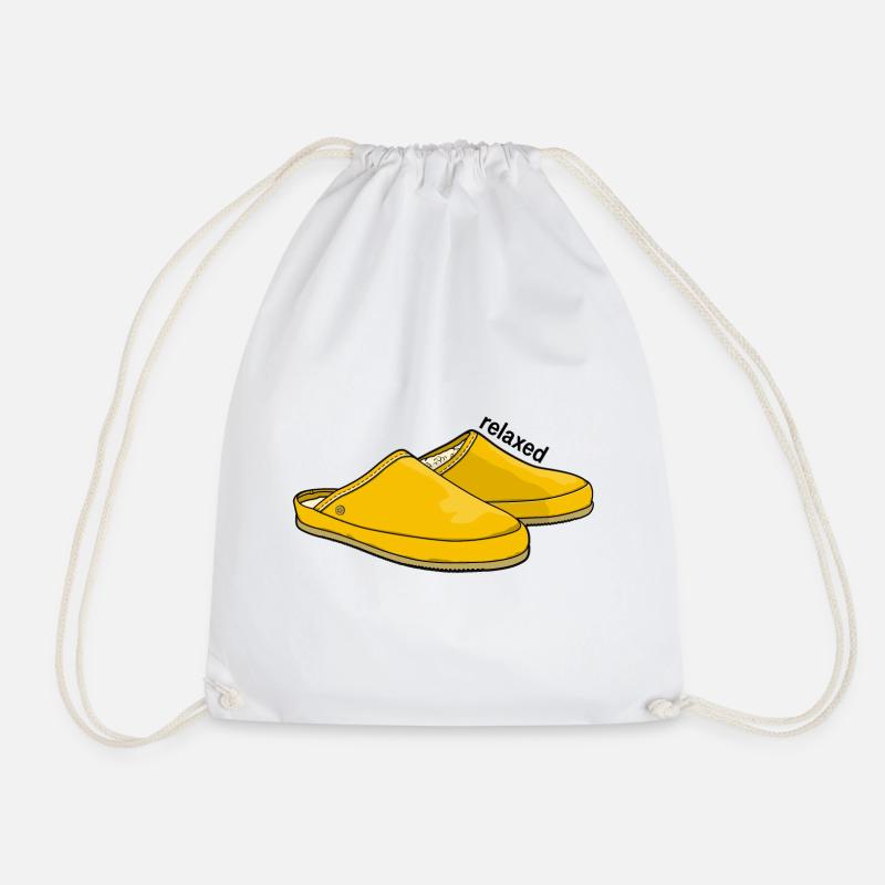 Relaxed yellow - Drawstring Bag - white