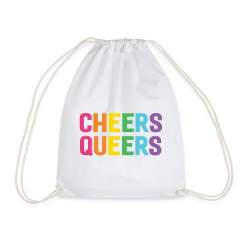LGBTQ Cheers Queers - Drawstring Bag - white - Front