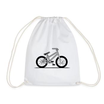 BMX Fahrrad Skizze - Turnbeutel - Weiß - Vorne