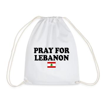 Pray for lebanon - Drawstring Bag - white - Front
