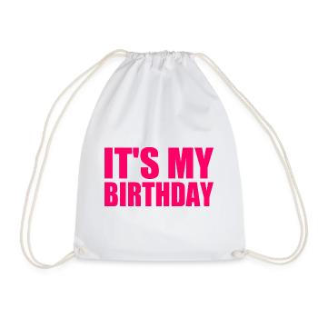It's my birthday - Drawstring Bag - white - Front