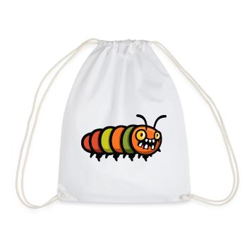 Worm Halloween Comic Funny - Drawstring Bag - white - Front