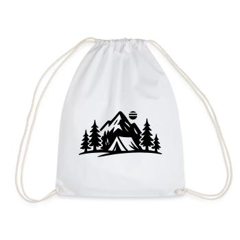 Icône extérieure du paysage de tentes - Sac de sport léger - blanc - Devant