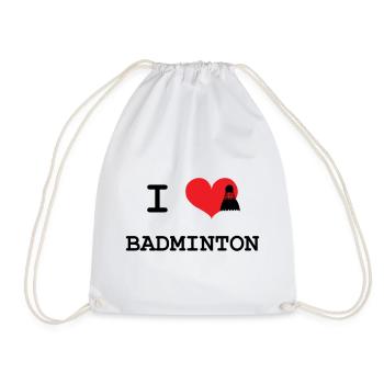 I love badminton - Drawstring Bag - white - Front